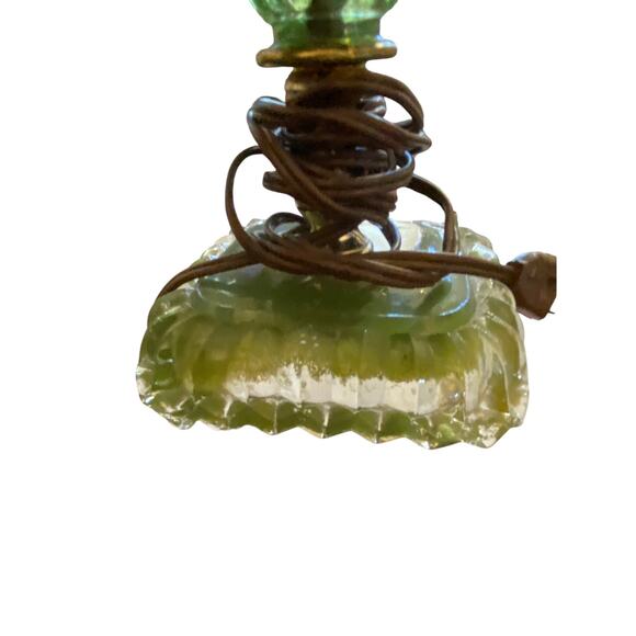 Vintage Green short glass lamp - Picture 3 of 7